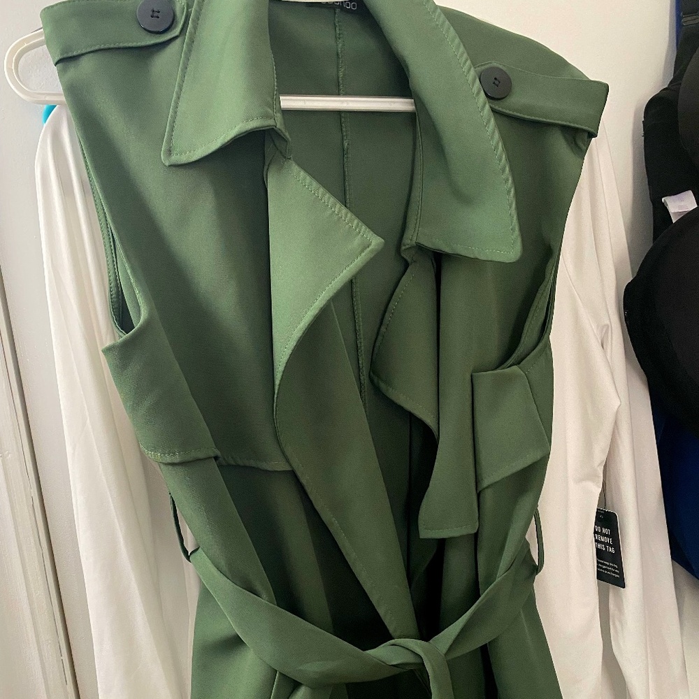 Boohoo - Green sleeveless duster - L/XL